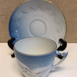 COFFEE CUP & SAUCER, porcelain, "The Seagull", Fanny Garde, Bing & Grondahl, Denmark.