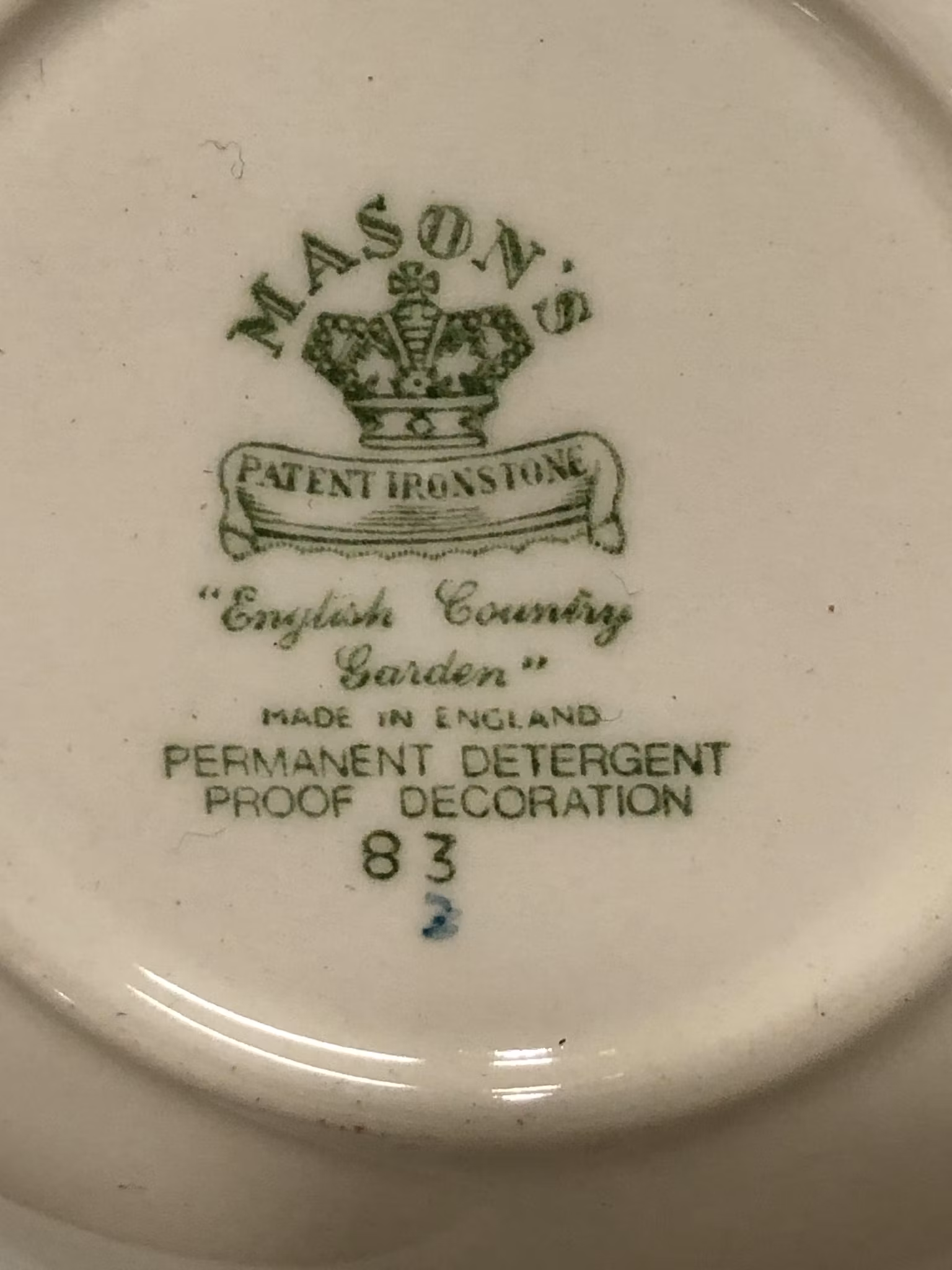 TEKOPP SAMT FRUKOSTSKÅL, porslin, " Englich Country Garden"  Mason, England.