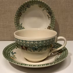 TEA CUP AND BREAKFAST BOWL, porcelain, "Englich Country Garden" Mason, England.