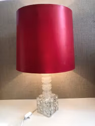 BORDSLAMPA, glas, 1960/70-tal.