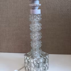BORDSLAMPA, glas, 1960/70-tal.