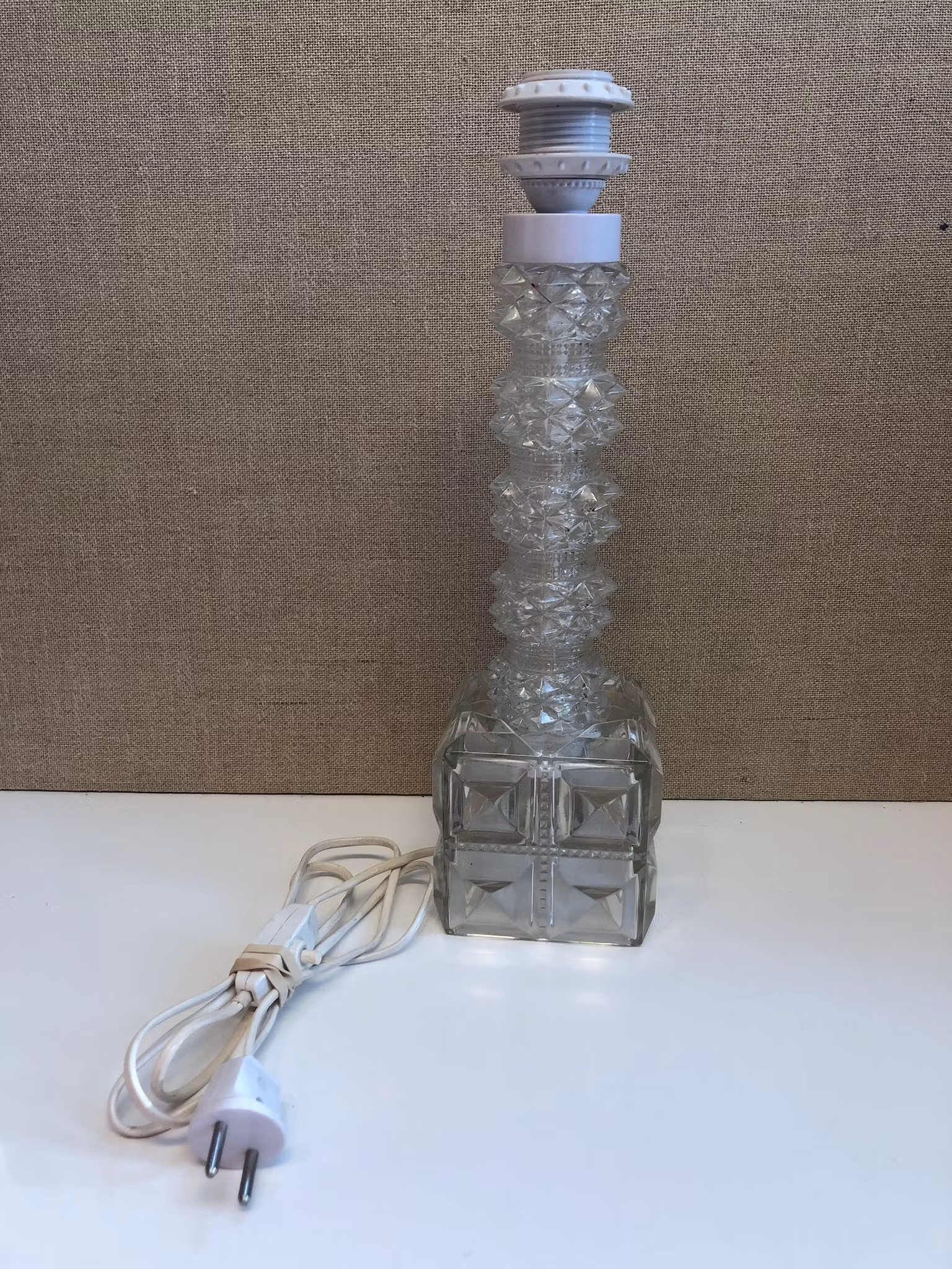 BORDSLAMPA, glas, 1960/70-tal.