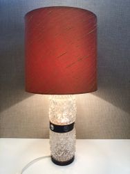 BORDSLAMPA, trä/glas, 1960/70-tal.