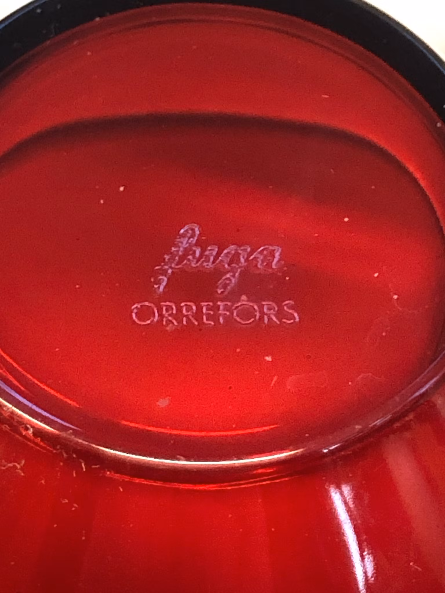 SVEN PALMQVIST. Skål, glas, "Fuga", Orrefors, 1900-talets andra hälft.