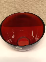 SVEN PALMQVIST. Bowl, glass, "Fuga", Orrefors, second half of the 20th century.