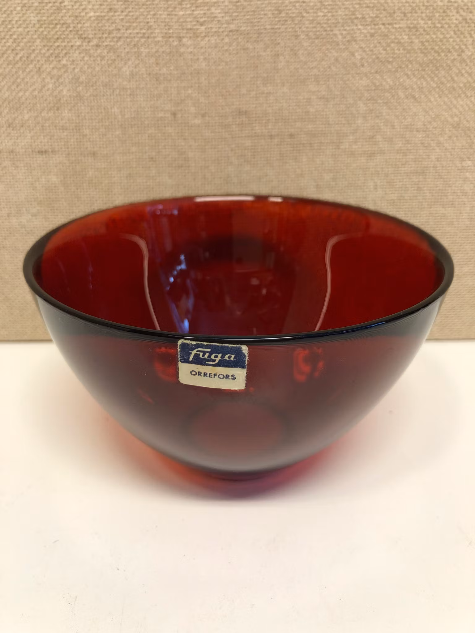 SVEN PALMQVIST. Skål, glas, "Fuga", Orrefors, 1900-talets andra hälft.
