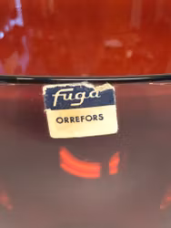 SVEN PALMQVIST. Skål, glas, "Fuga", Orrefors, 1900-talets andra hälft.