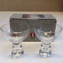 TAPIO WIRKKALA. Cocktailglas 2 st. " Tapio", Iittala, 1900-talets andra hälft.