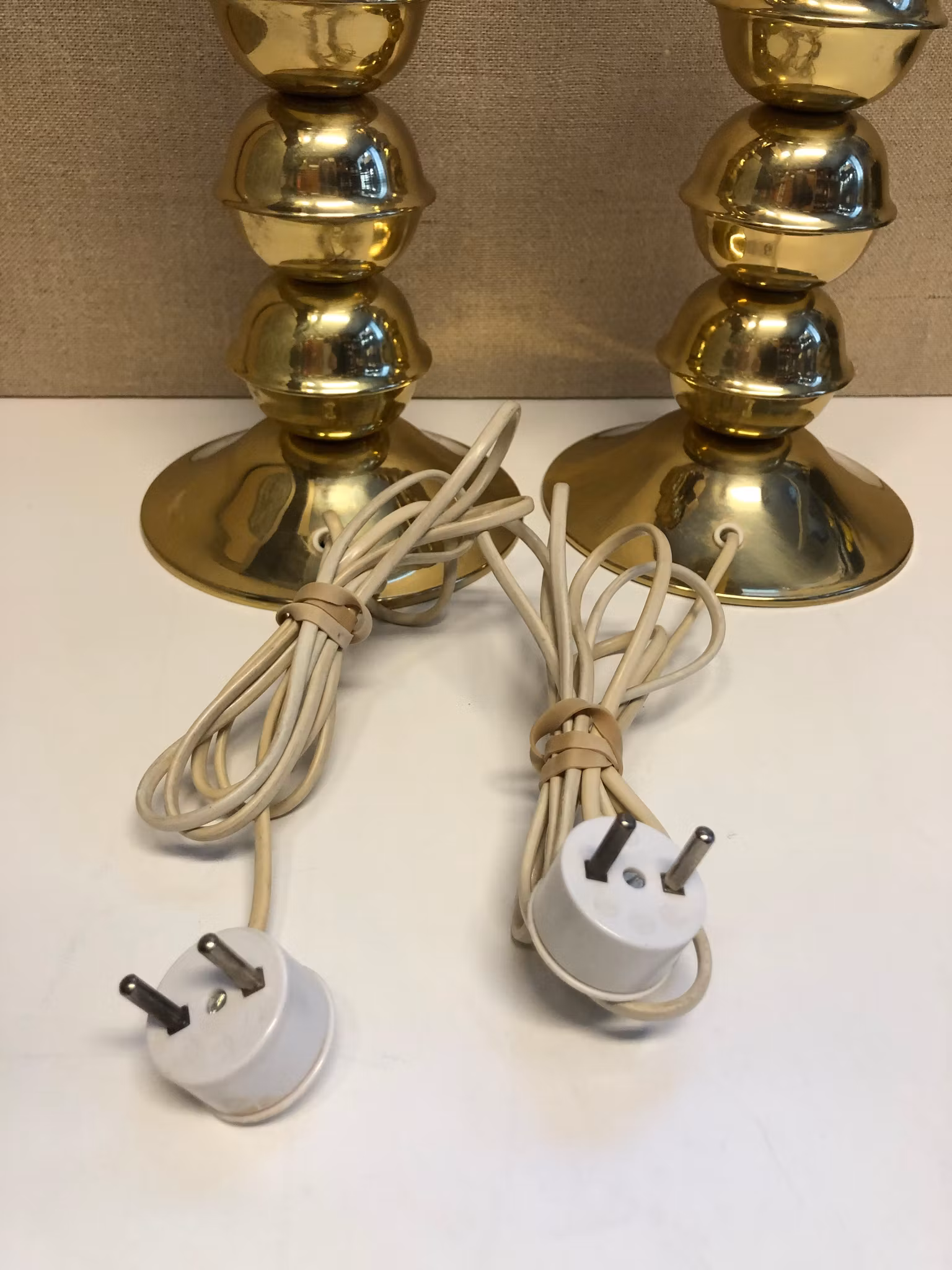 BORDSLAMPOR, ett par, modell SM-27, Kosta El-armatur, 1900-talets andra hälft.