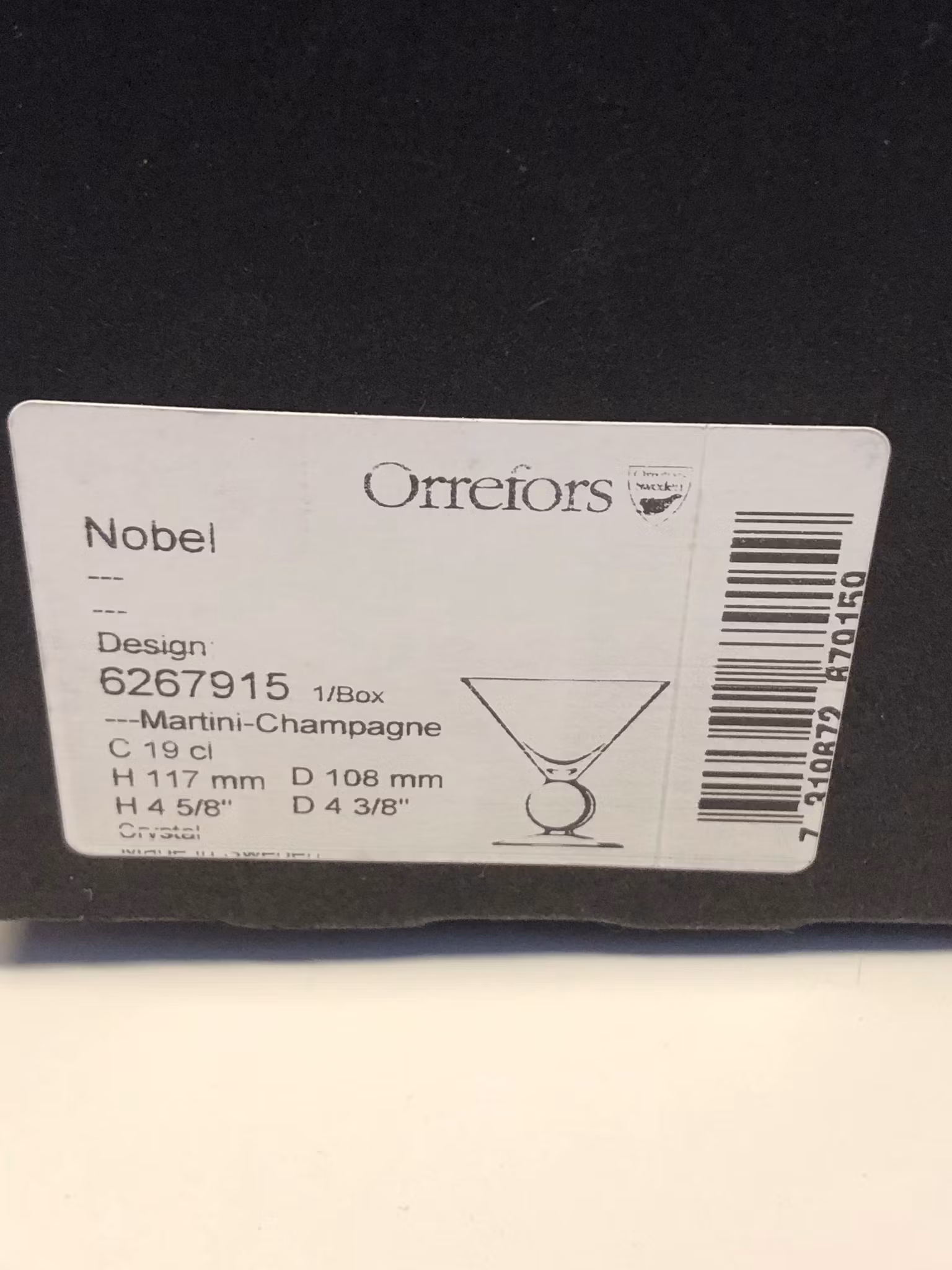 GUNNAR CYREN, Martini/Champagneglas, " Nobel", Orrefors.