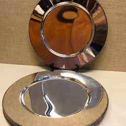 8 PLATES, metal, second half of the 20th century.