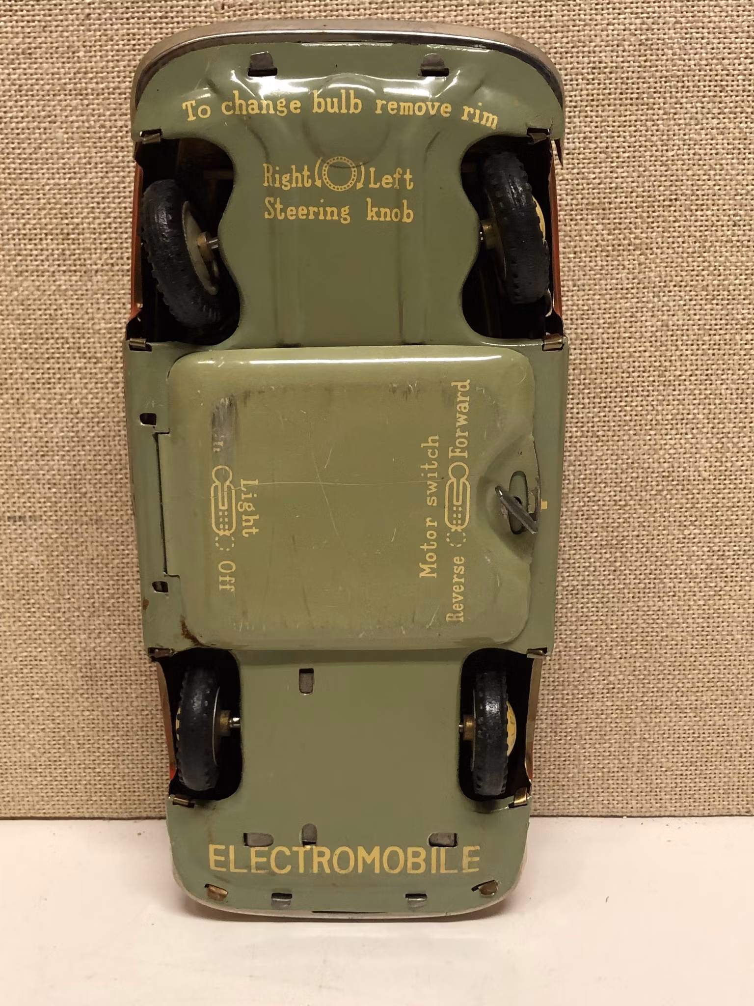 LEKSAKSBIL, plåt, Electromobile, Mizano, Japan, 1900-talets mitt.
