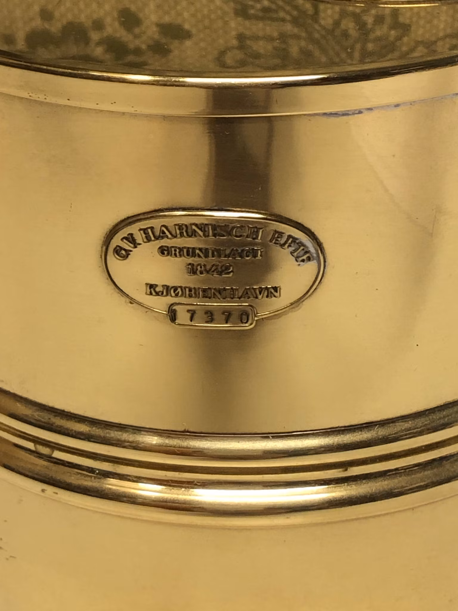 VATTENKANNA, mässing, G.V. Harmisch, no. 17370, Köpenhamn.