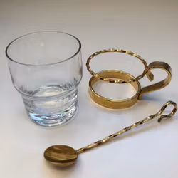 IRISH COFFEE/THE GLASS, metal/glass, late 20th century.