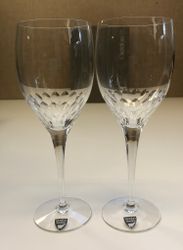NILS LANDBERG. Vitvinsglas 2 st, " Prelude", Orrefors.