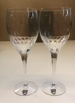 NILS LANDBERG. White wine glasses, 2 pcs, "Prelude", Orrefors.