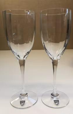 GUNNAR CYREN. Rödvinsglas 2 st, "  Optica Symphony ", Orrefors.
