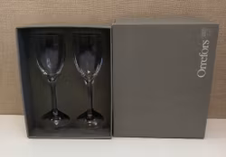 GUNNAR CYREN. Rödvinsglas 2 st, "  Optica Symphony ", Orrefors.