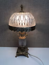 BORDSLAMPA, metall/glas, 1980-tal.