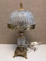BORDSLAMPA, metall/glas, 1980-tal.