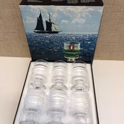 TIMO ASARPANEVA. Schnapps glass 6 pcs. "Drop ring", Pisaranrengas, Iitala, Finland.