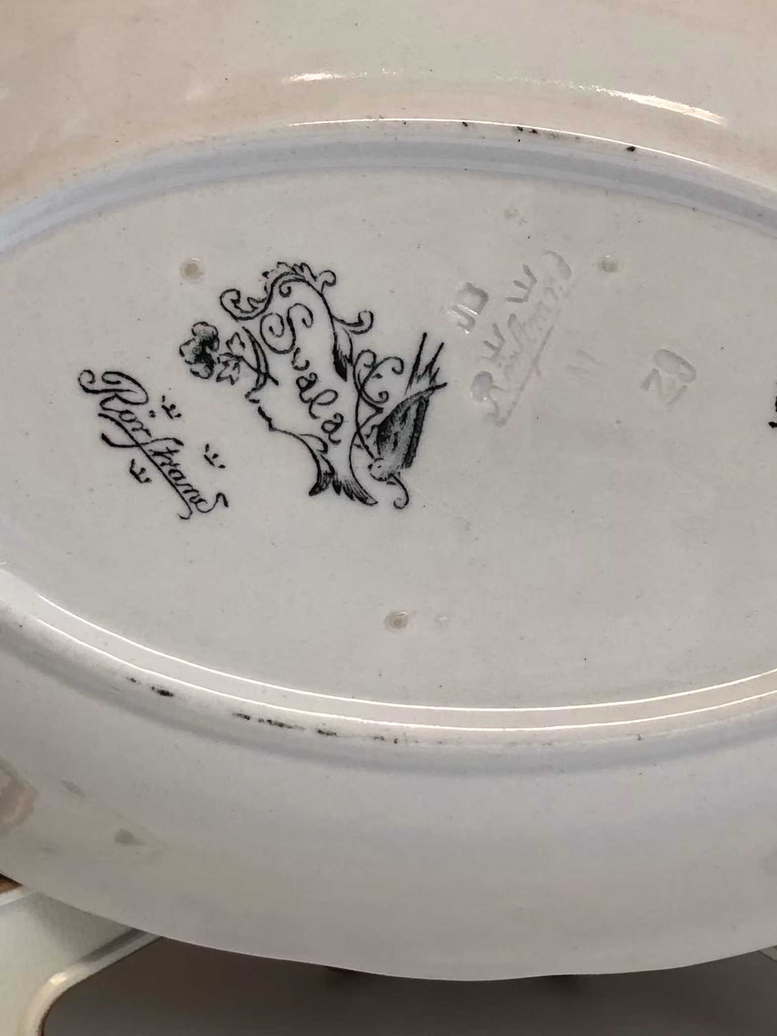 SKÅL, porslin, "Svalan", Rörstrand, 1900-talets första del.