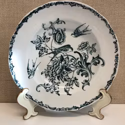 DJUPTALLRIK, porslin, "Svalan", Rörstrand, 1900-talets första del.