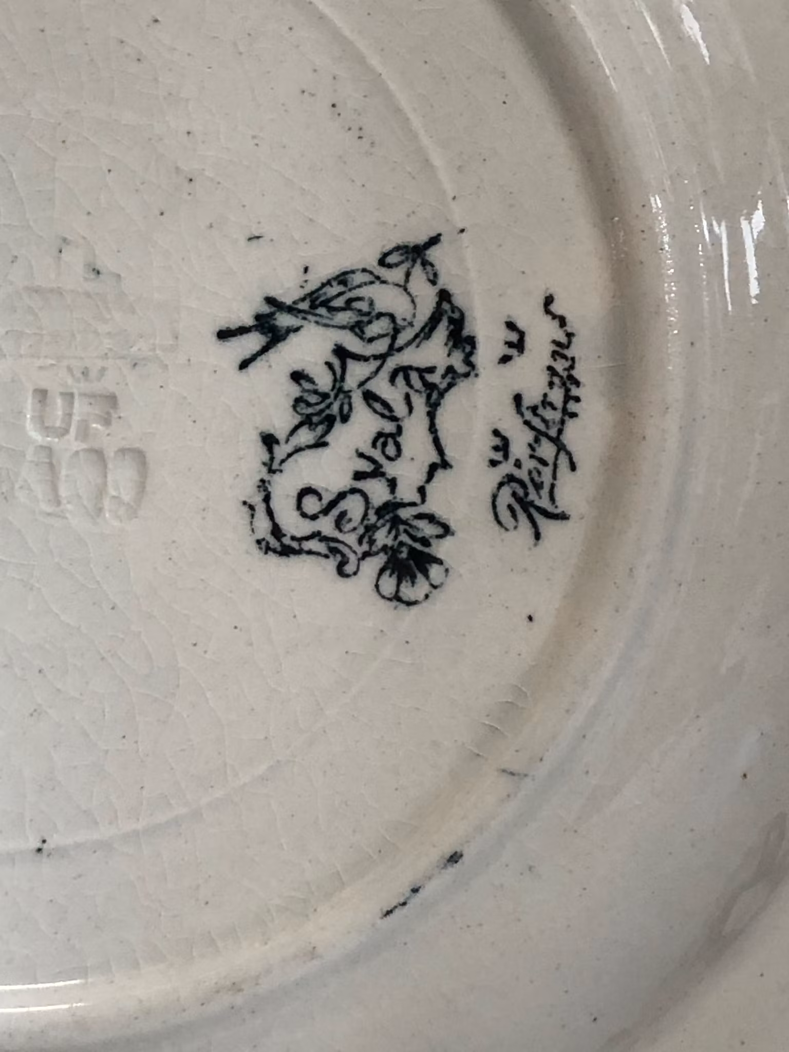 DJUPTALLRIK, porslin, "Svalan", Rörstrand, 1900-talets första del.