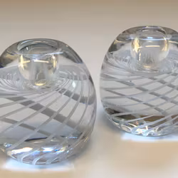 LJUSSTAKAR, ett par, glas, 1900.talets andra hälft.