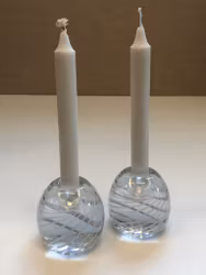 LJUSSTAKAR, ett par, glas, 1900.talets andra hälft.