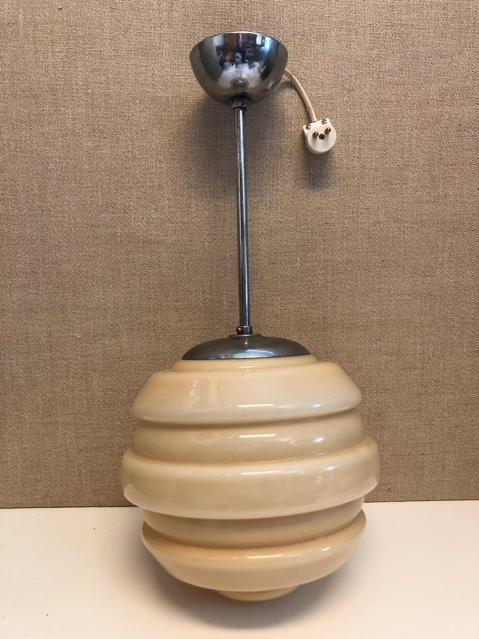 TAKLAMPA, metall/glas, Art Deco, 1920/30-tal.