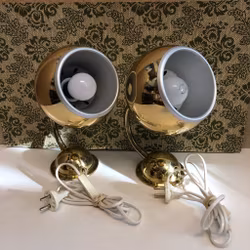 VÄGGLAMPOR, ett par, mässing, Norrsken TYP 46.