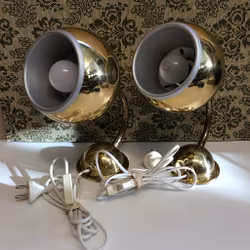 VÄGGLAMPOR, ett par, mässing, Norrsken TYP 46.