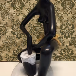 LEOPOLD ANZENGRUBER, skulptur, keramik, Afrikana, 50-tal. Österrike.