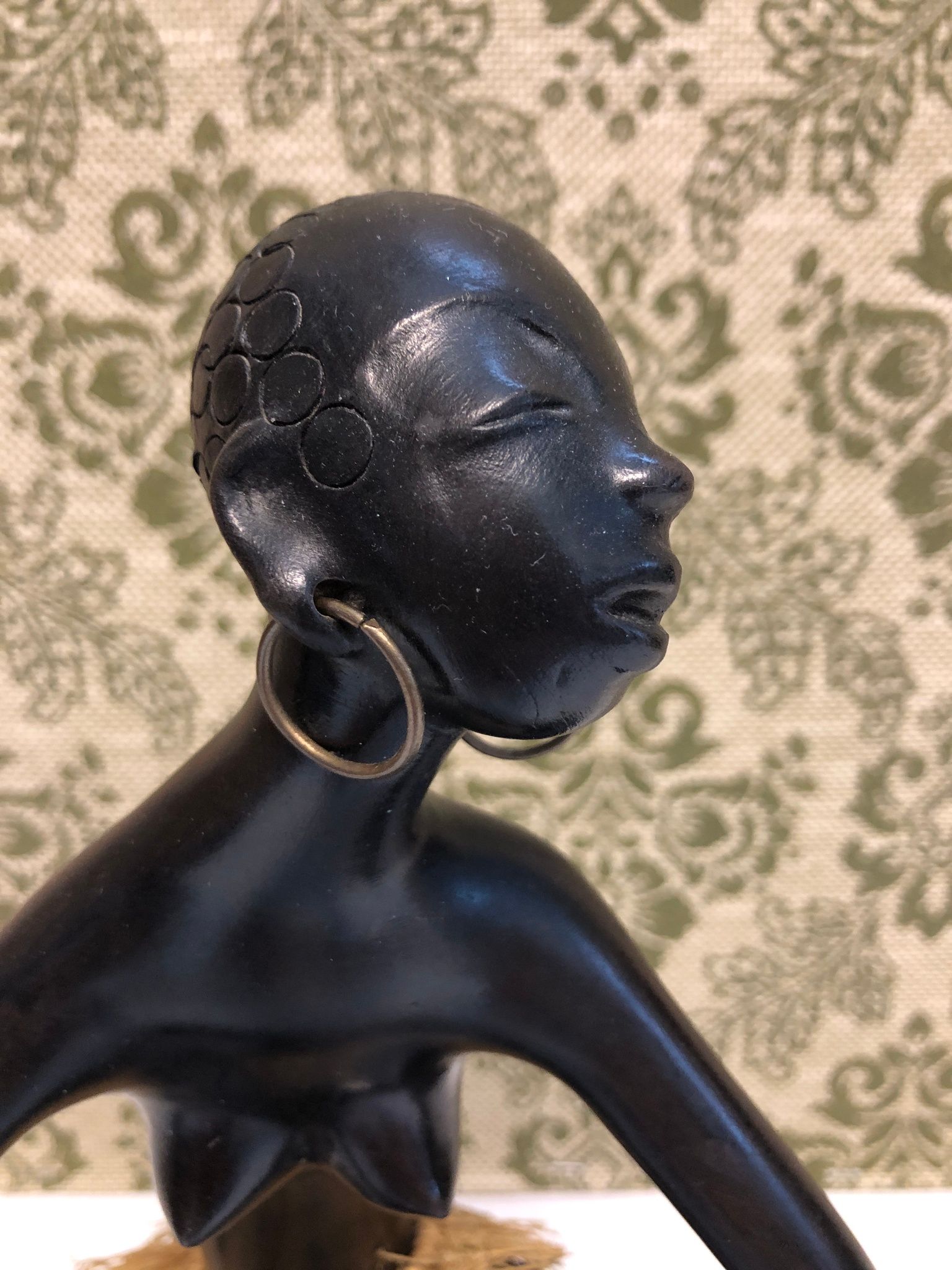 LEOPOLD ANZENGRUBER, skulptur, keramik, Afrikana, 50-tal. Österrike.