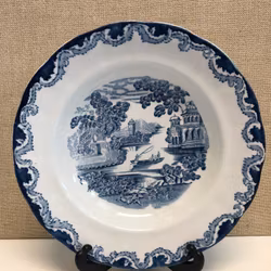 DEEP PLATE, porcelain, "Bengali blue", Rörstrand.