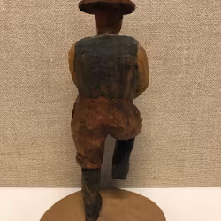 WOODEN SCULPTURE, Cowboy, signed ED 1940s