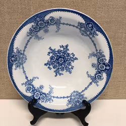 DEEP PLATE, flintware, "Ulrika blue", Rörstrand.