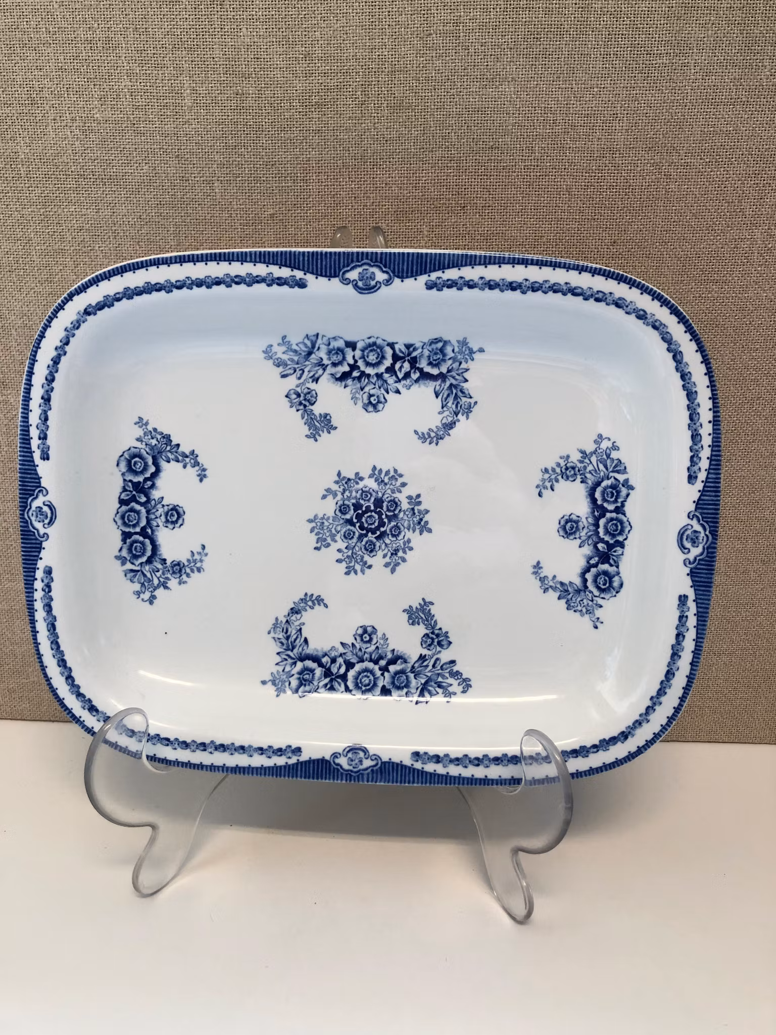 UPPLÄGGNINGSFAT, flintgods, "Ulrika blå", Rörstrand.