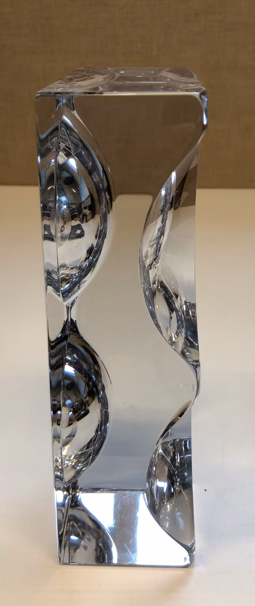 SVEN PALMQVIST. Skulptur, glas, signerad Expo P 772 -72, Orrefors.