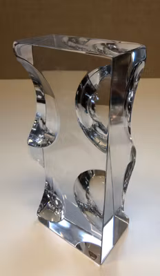 SVEN PALMQVIST. Skulptur, glas, signerad Expo P 772 -72, Orrefors.