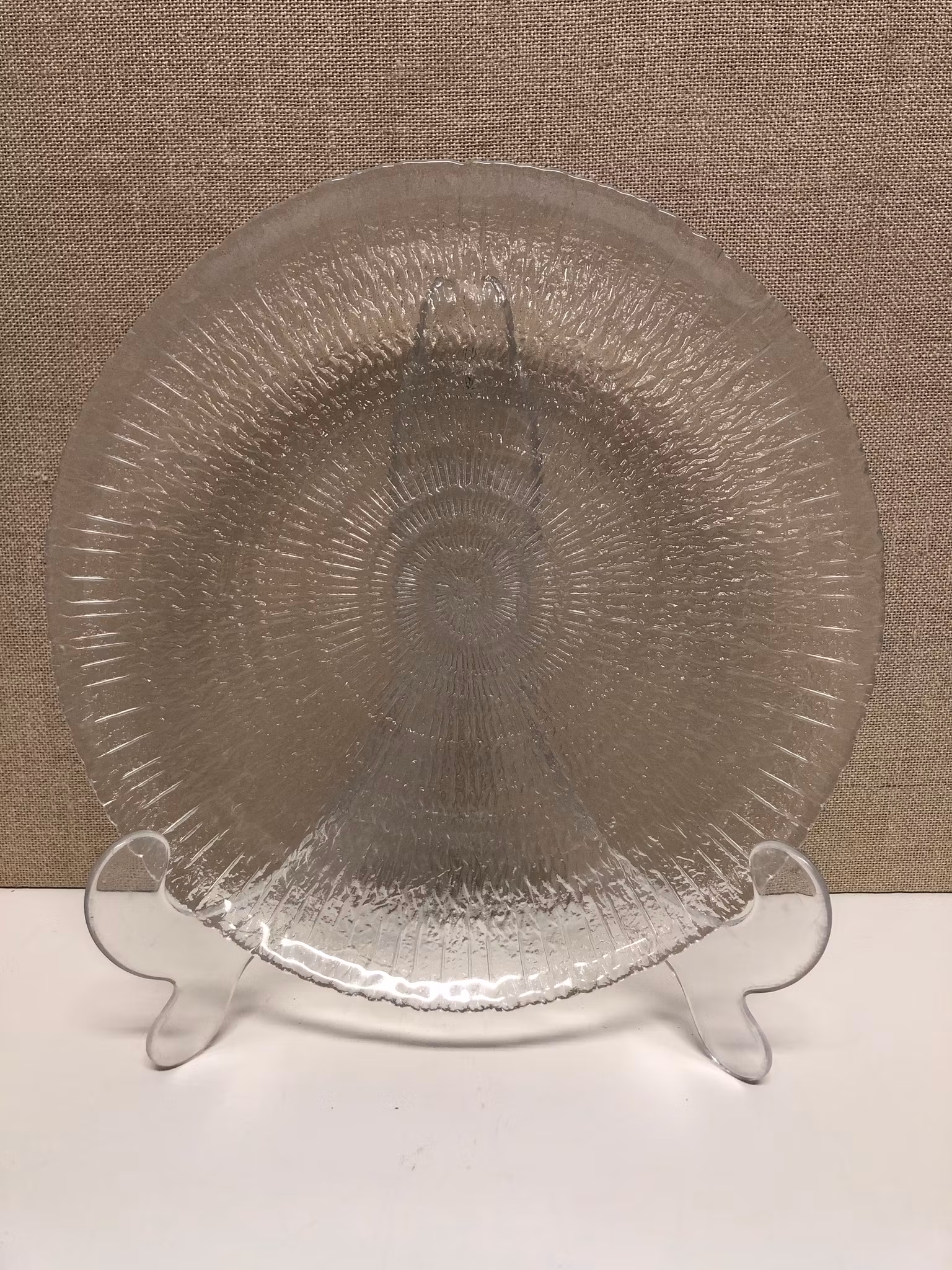 TAPIO WIRKKALA. Tårtfat, glas, "Solaris",  Iittala.