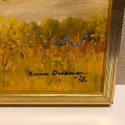 KARIN ANDERSSON. Olja på duk, "Körsbärsträd i blom", signerad och daterad -78..