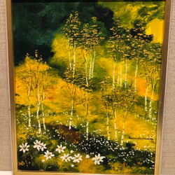 KARIN ANDERSSON. Oil on canvas, "Birches", signed and dated -77..