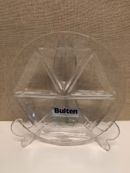 GÖSTA SIGVARD. Tapastallrikar 4 st. glas, "Bulten", Lindshammar.