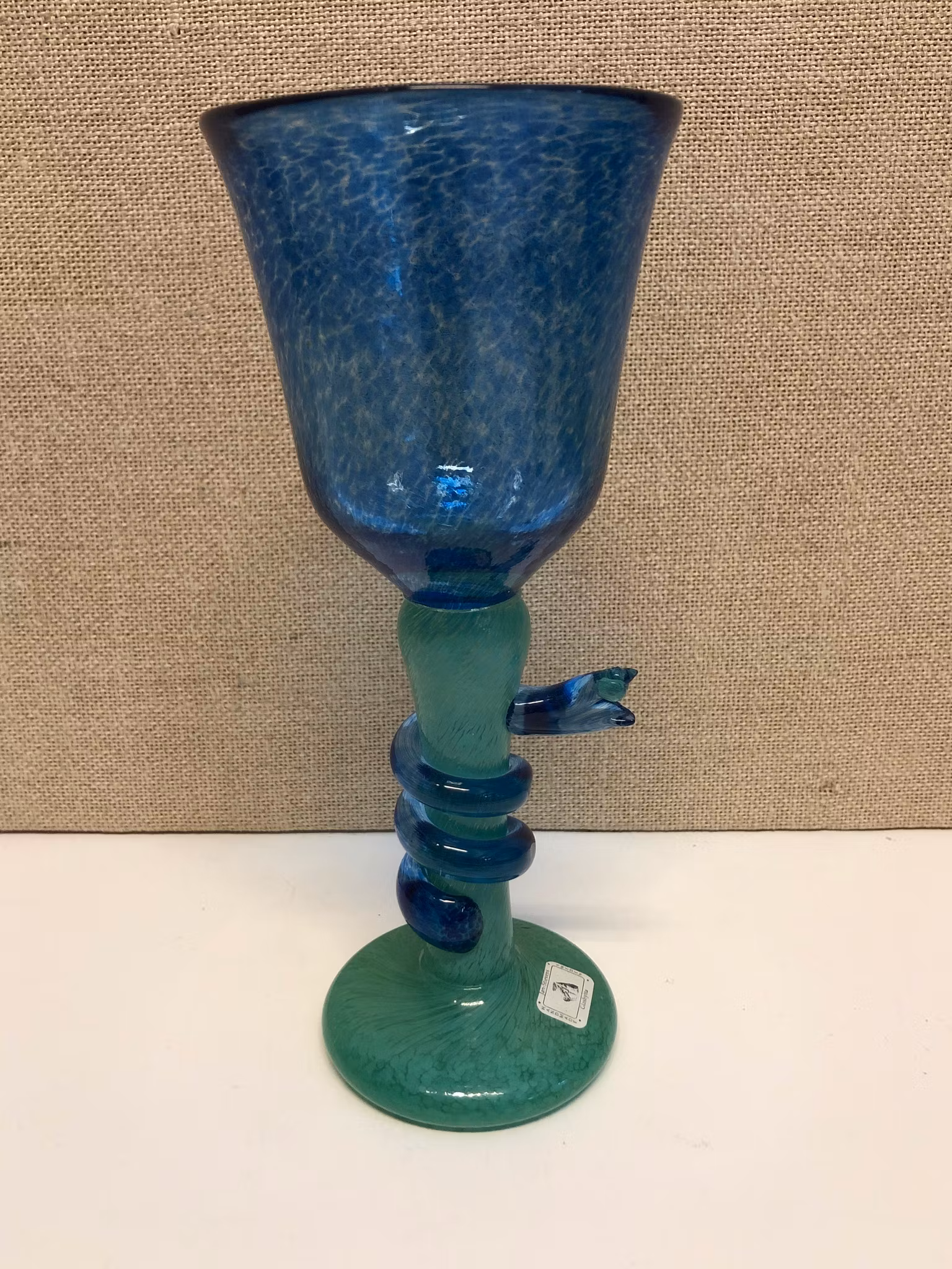 JAN STIEVENS. Wine glasses, handmade, Glashyttan.