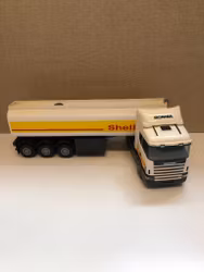 LEKSAKSLASTBIL, plast, "Tankbil Shell", Scania 144G 420, Emek, 19/2000-tal.