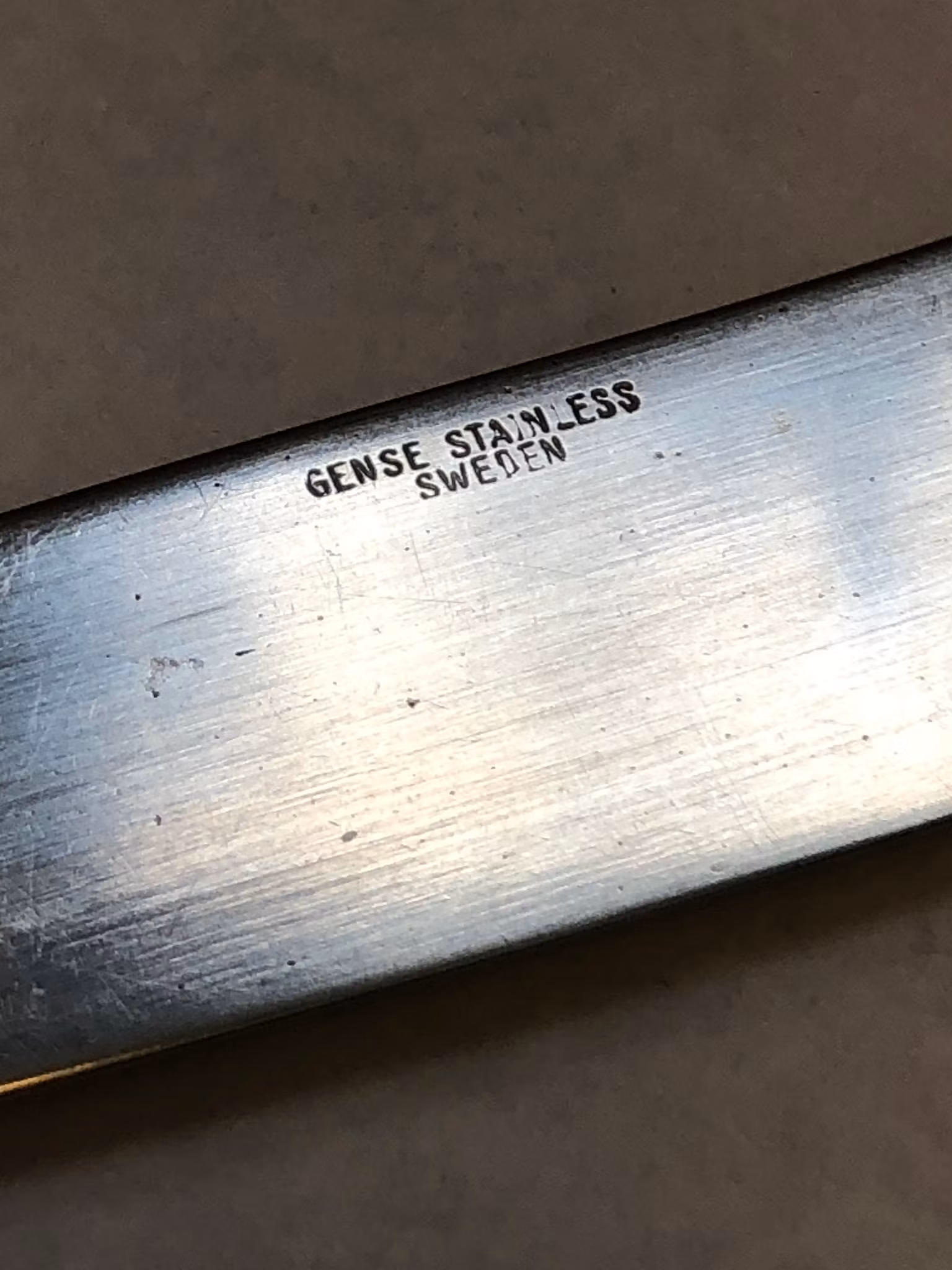FOLKE AHRSTRÖM. Smörkniv, rostfritt stål, " Thebe", Gense, Sweden.