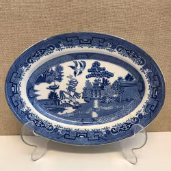 PLATTER, porcelain, "Willow", Gustavsberg.