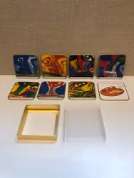 COASTERS 8 pcs. "Nordic Gods Series", design Bengt Lindström, Kavli, Yderängen.